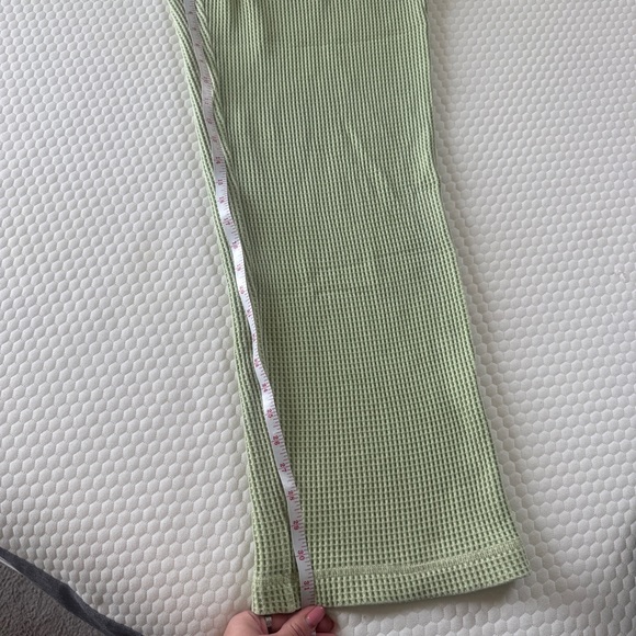 AERIE WAFFLE high waist wide leg pant trousers pastel green size L - Picture 9 of 9
